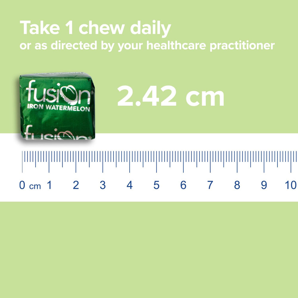 Nutrition label showing 45 mg iron and 60 mg vitamin C per serving