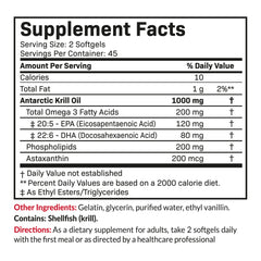 Product label highlighting 1000 mg per serving and 2 softgels