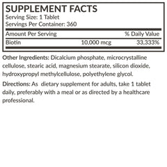 Packaging overview for Futurebiotics Biotin 10,000 mcg