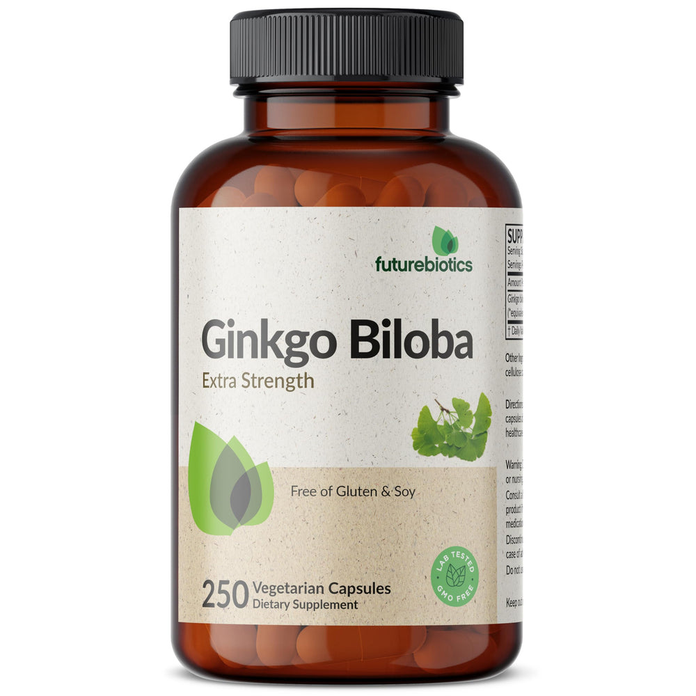 Hero image with brain health concept and Ginkgo leaves