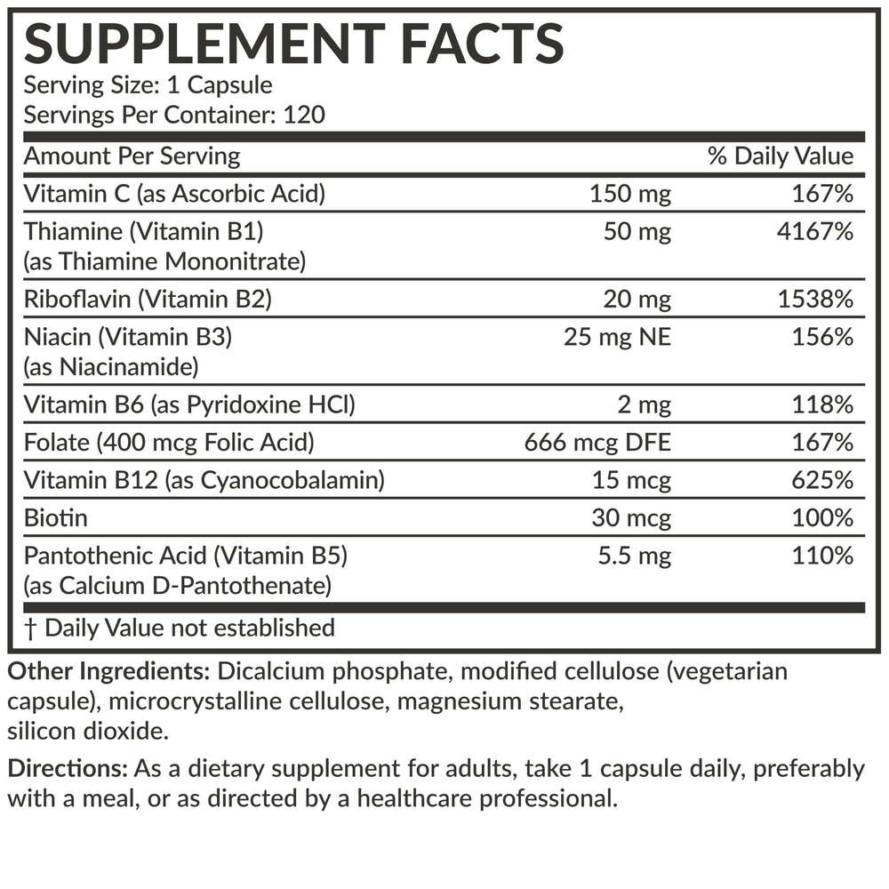 Bottle front label showing 120 vegetarian capsules