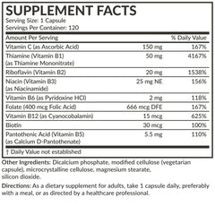 Bottle front label showing 120 vegetarian capsules