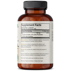 Close-up of zinc forms: acetate, picolinate and orotate
