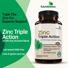 Vegan zinc supplement capsules and bottle
