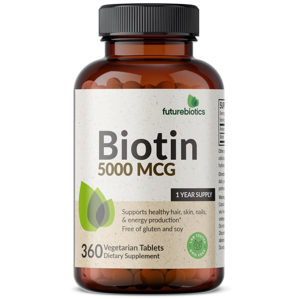 Vegan/Vegetarian formula symbol on the Biotin bottle