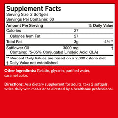 120 softgels in CLA 3000 bottle