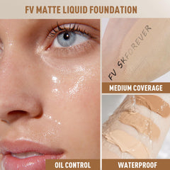 FV matte finish foundation applied on skin for shine-free complexion