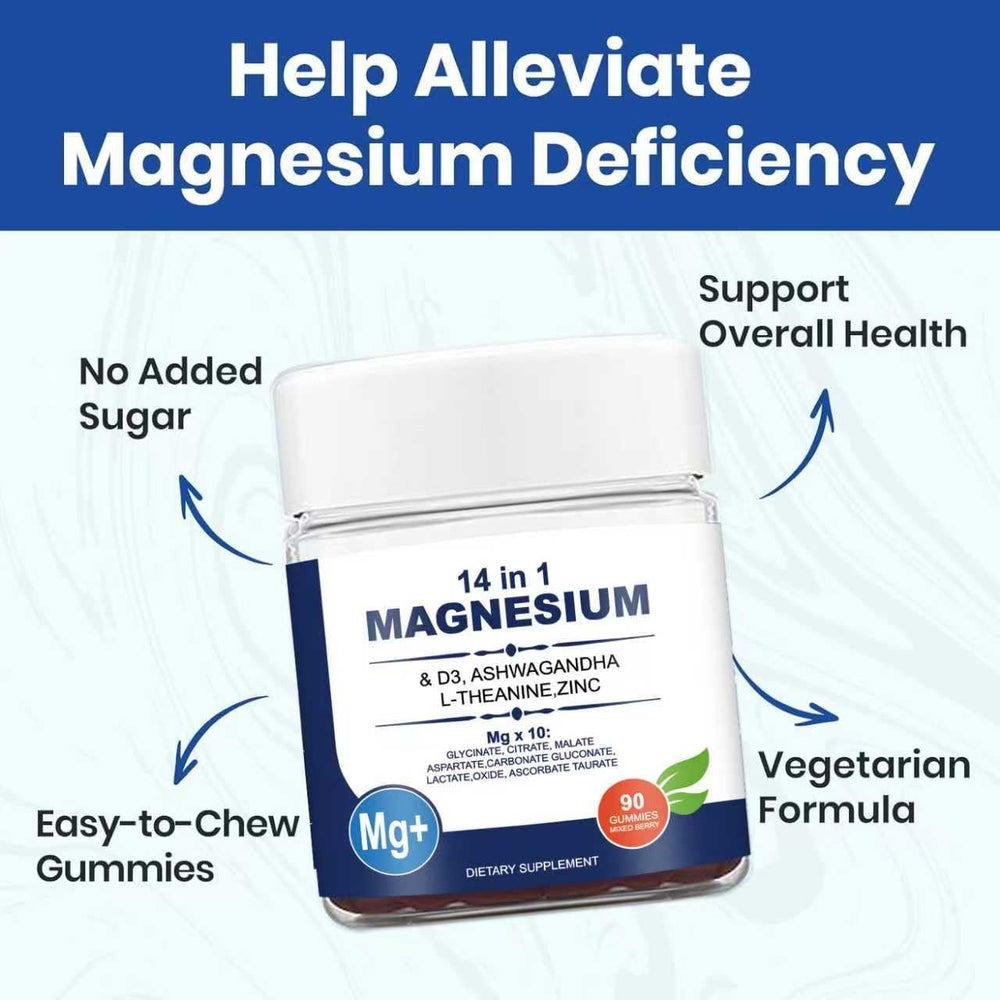 Close-up of DeepCalmly 14-in-1 magnesium gummies