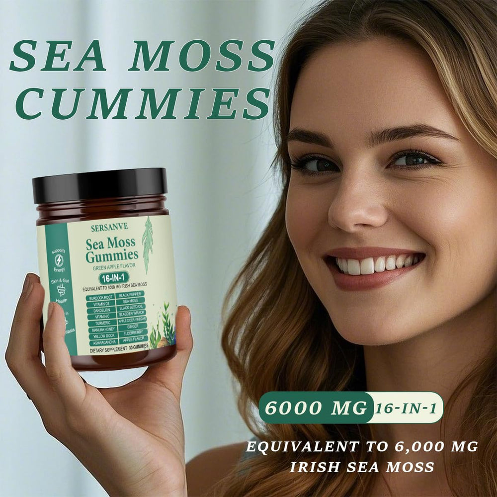 Close-up of green apple flavored Sea Moss Gummies