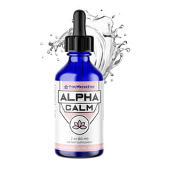 FWS Alpha Calm liquid drops bottle on white background