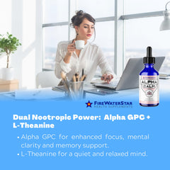 Dropper releasing a drop of Alpha Calm liquid drops
