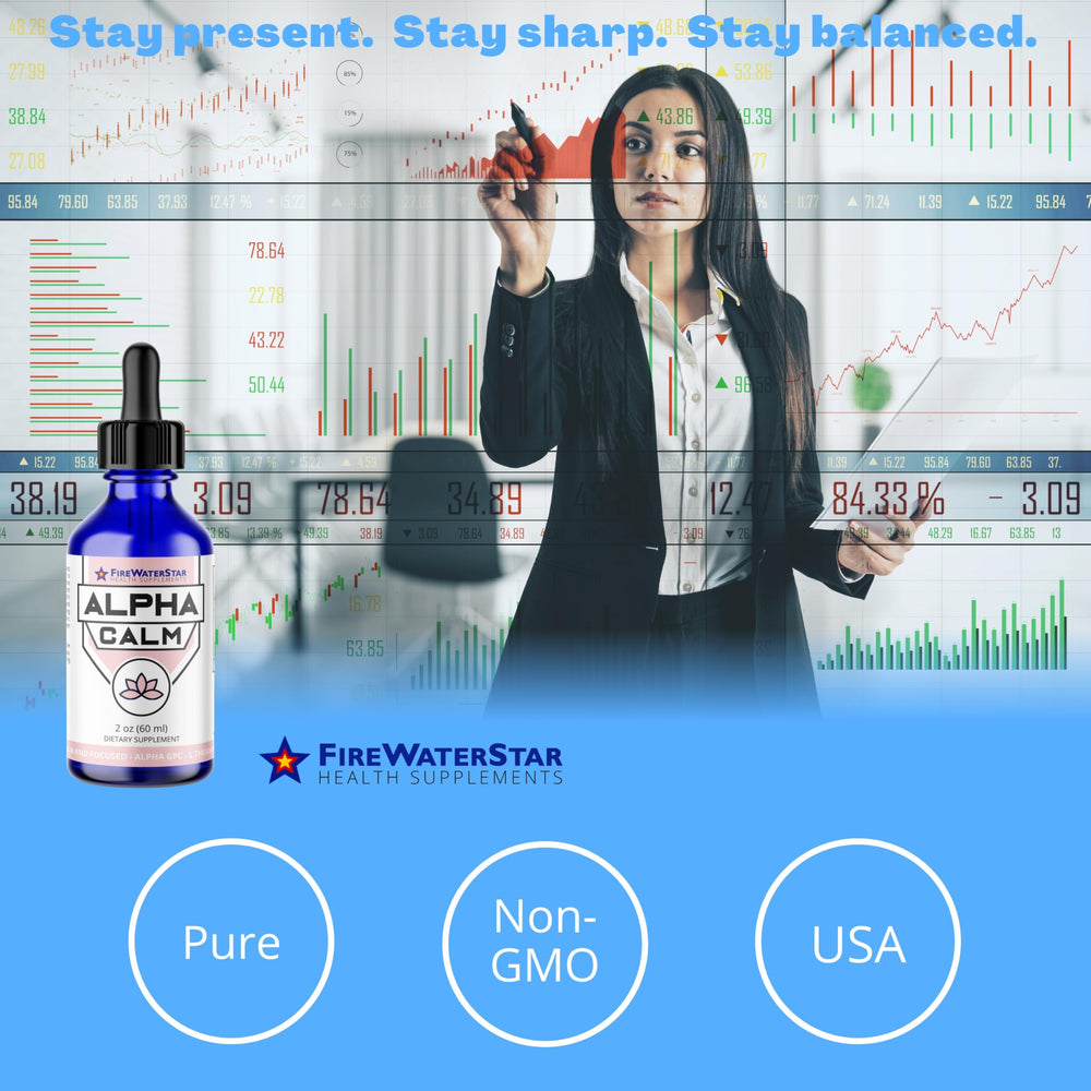 Lifestyle image of a person using Alpha Calm for focus