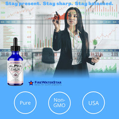 Lifestyle image of a person using Alpha Calm for focus