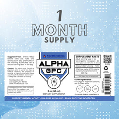 Close-up of Alpha GPC 300 mg label