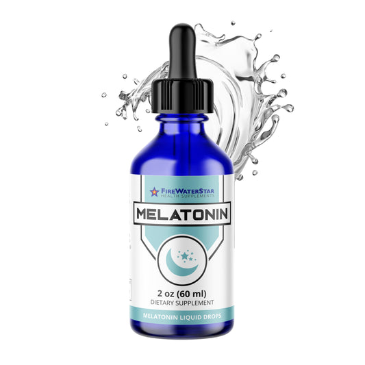 Front view of FWS Liquid Melatonin Drops 2 oz bottle