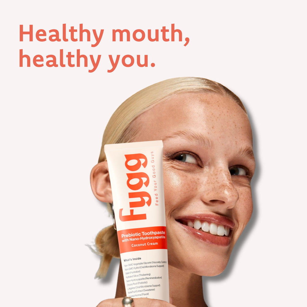 Close-up of coconut cream flavor toothpaste