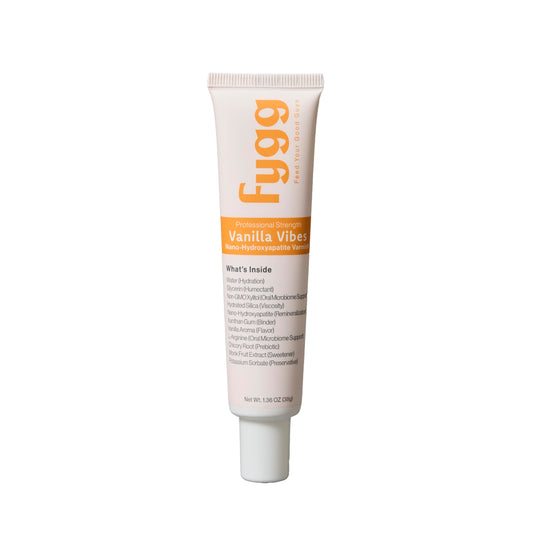 Fygg Nano-Hydroxyapatite Dental Varnish bottle with Mild Mint label