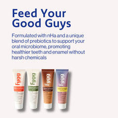 Fygg toothpaste tube featuring Chocolate Swirl flavor