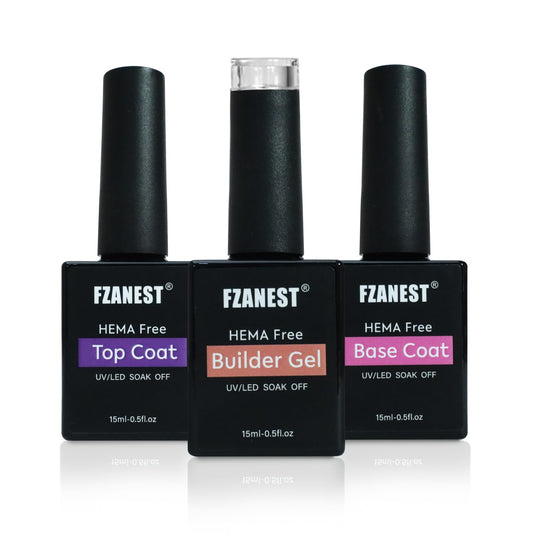 FZANEST Hema-free builder gel in action for even thickness and thickened nails