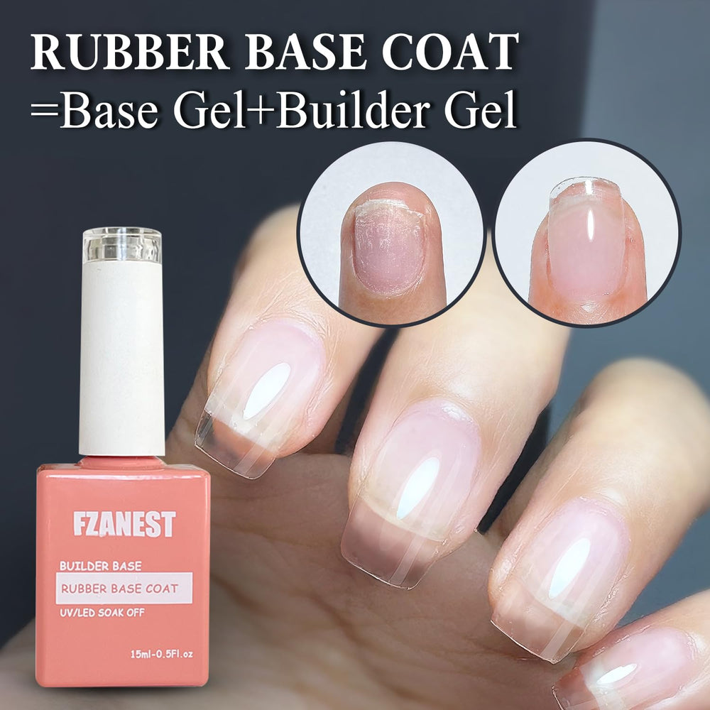 FZANEST sheer nude gel swatch offers natural look suitable for French manicure.