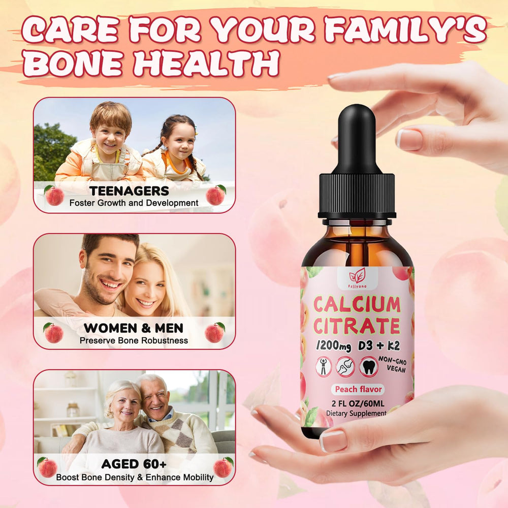 Close-up of ingredients label on Fzjjyana Calcium Citrate Drops