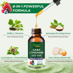 Close-up of the GABA L-Theanine Drops bottle