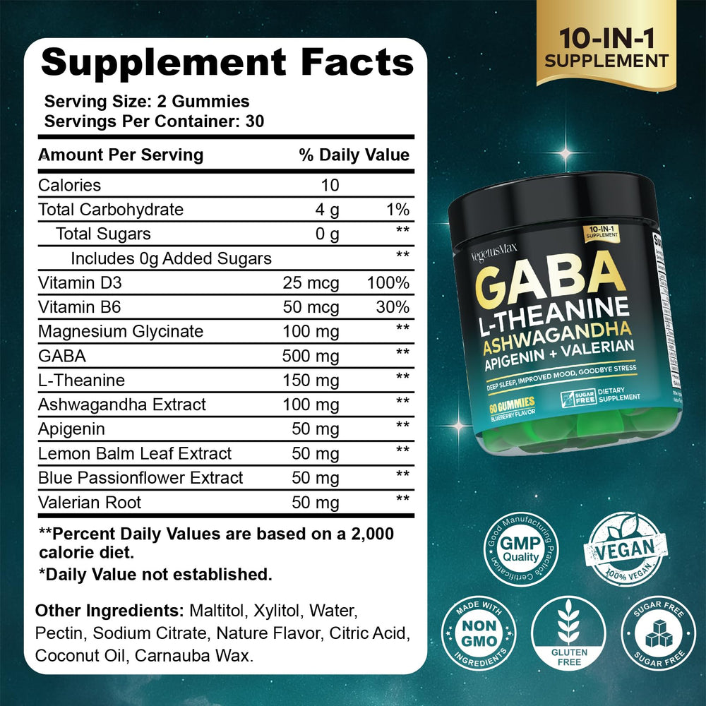 Product packaging and branding for GABA L-Theanine gummies