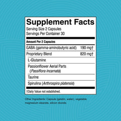 GABA Plus bottle label close-up highlighting ingredients
