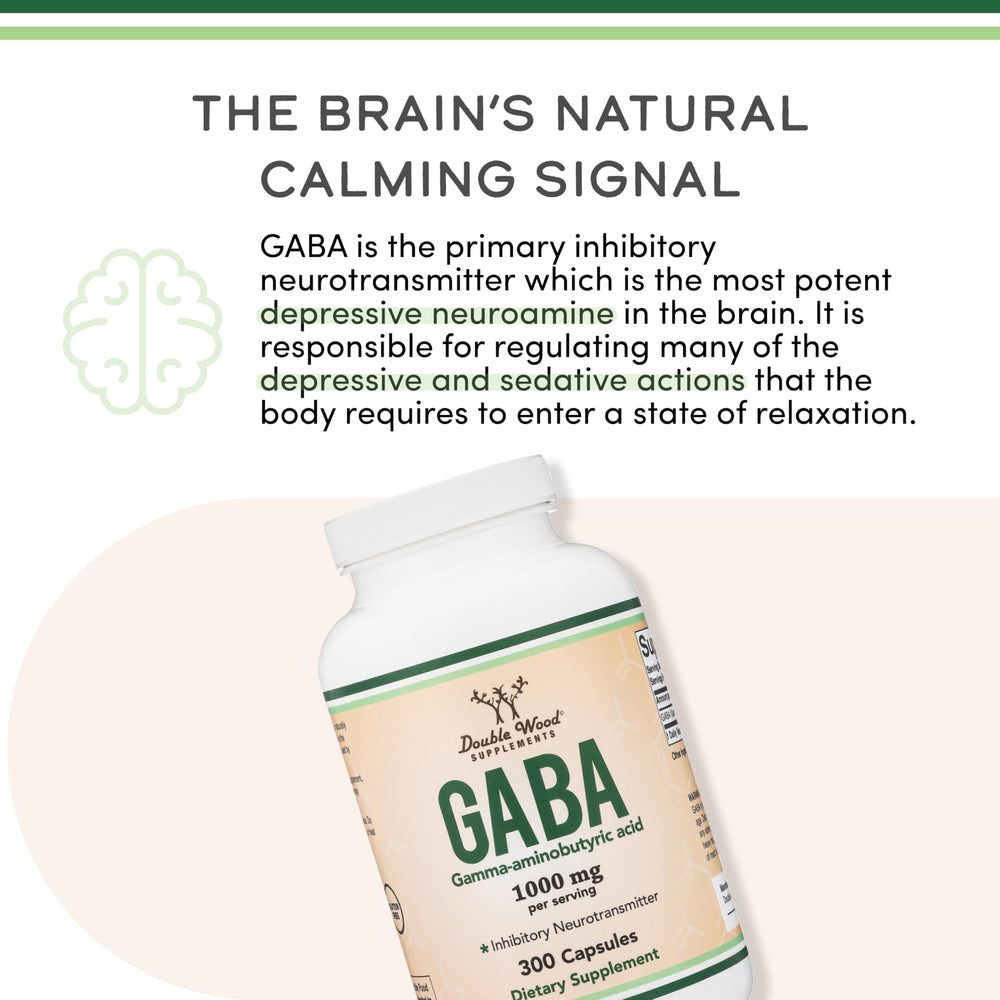 Vegan, gluten-free and non-GMO GABA supplement packaging