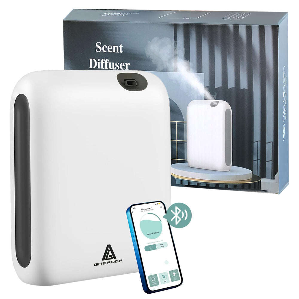 GABROGA Smart Scent Air Machine front view showing compact diffuser for large spaces