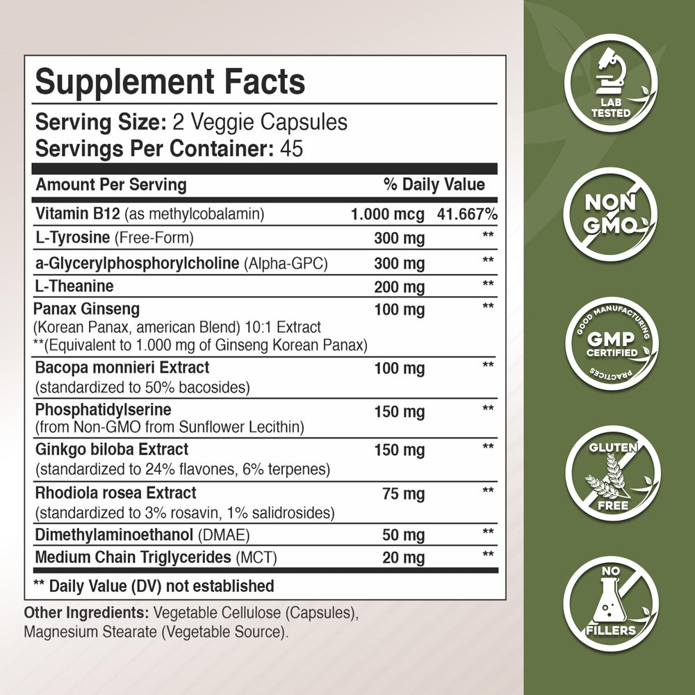 Alpha-GPC capsules bottle close-up