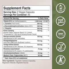Alpha-GPC capsules bottle close-up