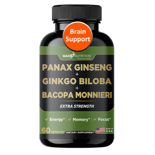 Gade Nutrition Ginkgo Biloba with Ginseng and Bacopa supplement bottle