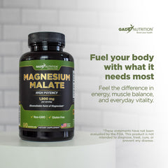 Made in USA label on magnesium supplement bottle