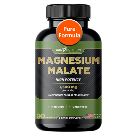 Gade Nutrition Magnesium Malate 1500 mg in vegetable capsules front view