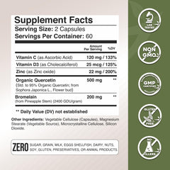 GADE NUTRITION quercetin formula label with ingredients panel