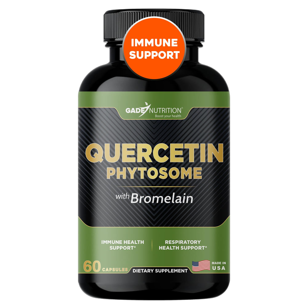 Gade Nutrition Quercetin Phytosome with Bromelain bottle on white background