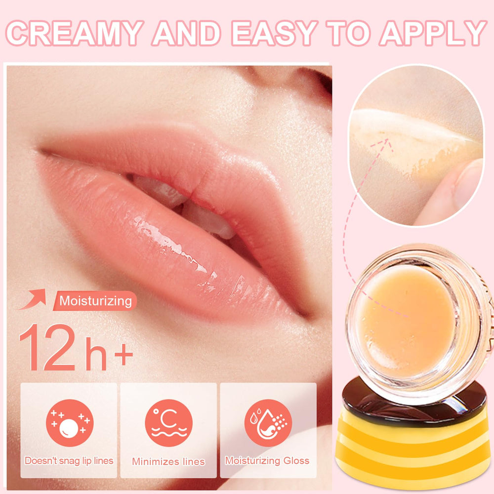 GADMLURY Bee Lip Balm Apple flavor swatch for nourishing lips before makeup