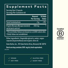 Vegan Bacopa capsules in bottle