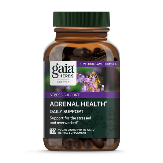 Gaia Herbs Adrenal Health Daily Support with ashwagandha, holy basil, and rhodiola rosea