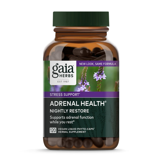 Gaia Herbs Adrenal Health Nightly Restore bottle
