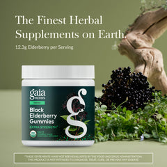 Gaia Herbs Black Elderberry Gummies bottle side view