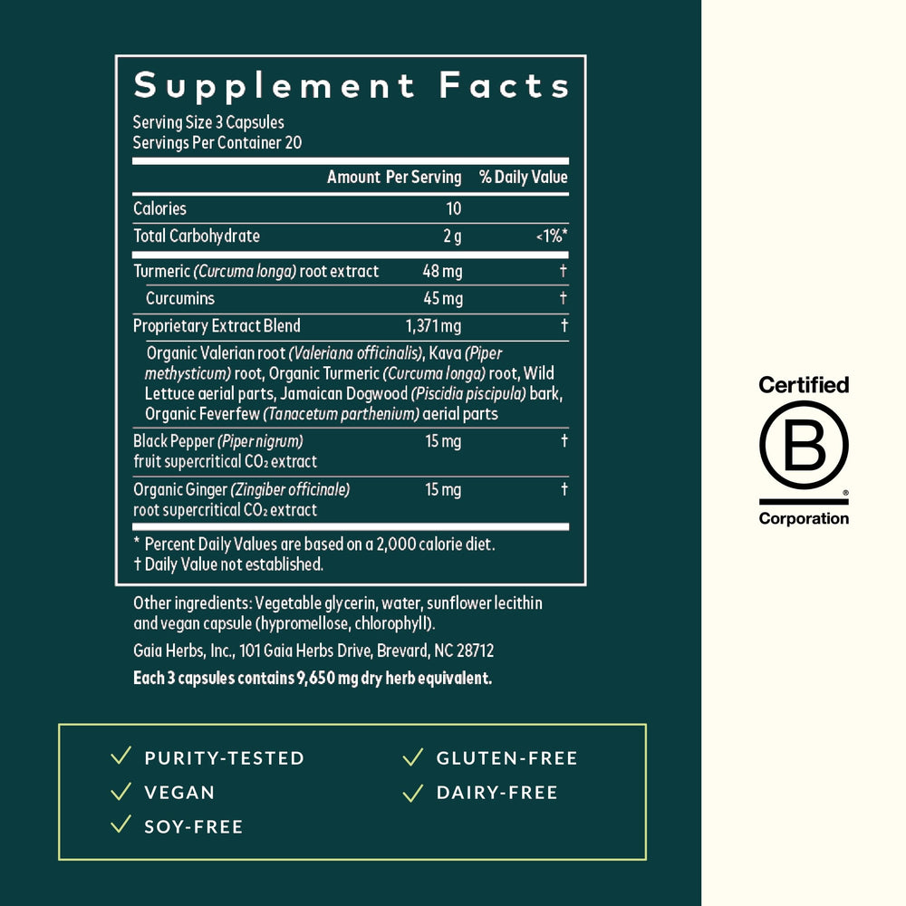Ginger and Jamaican dogwood in the Turmeric Supreme Discomfort P.M. formula