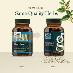 Gaia Herbs Male Libido capsules being dispensed for easy daily intake