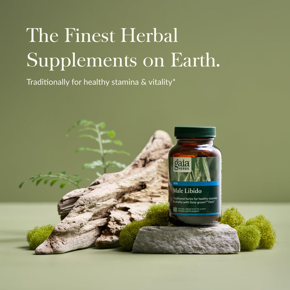 Close-up of Gaia Herbs Male Libido ingredients list