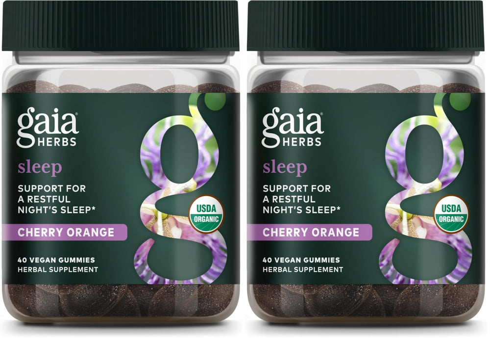 Gaia Herbs Organic Sleep Gummies bottle and label