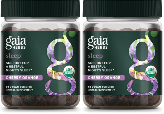 Gaia Herbs Organic Sleep Gummies bottle and label