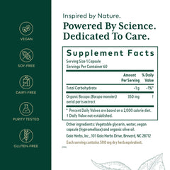 GAIA HERBS PRO Bacopa product label
