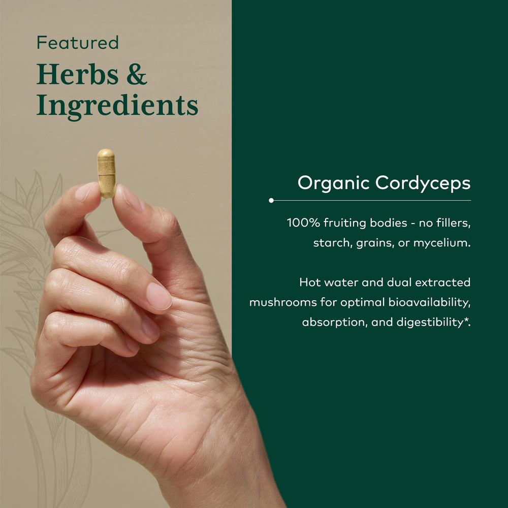 GAIA Herbs Pro Cordyceps packaging and bottle