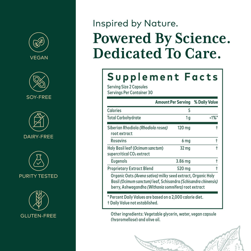 Adaptogen and nervine support ingredients for Daytime HPA